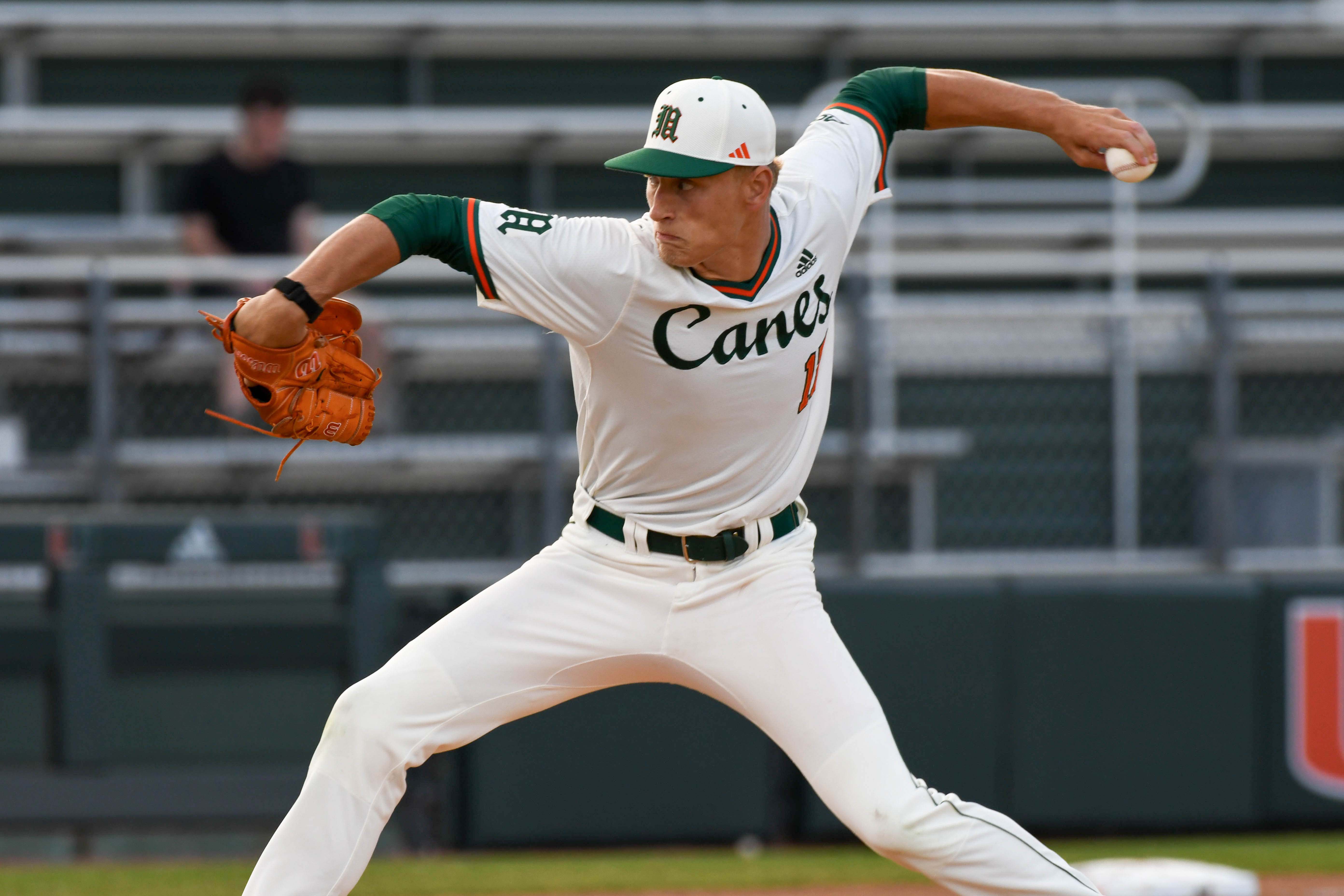 Miami left-handed pitcher Rafe Schlesinger, March 2023.